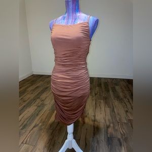 MAJORELLE Janice Mini Dress in Brown. Size XSmall